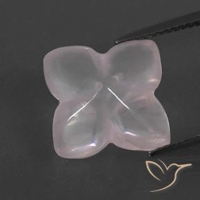 8.04ct Натуральный Очень светло-розовый Розовый кварц, Огранка Цветок, Полупрозрачный