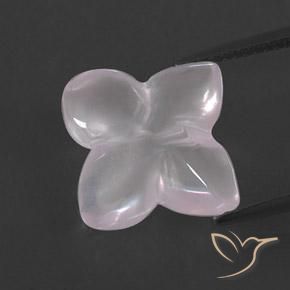 7.25ct Натуральный Очень светло-розовый Розовый кварц, Огранка Цветок, Полупрозрачный