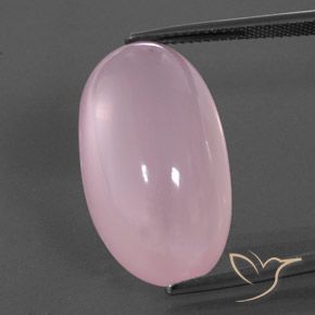 27.89ct Натуральный Средне-розово-розовый Розовый кварц, Овал, Полупрозрачный