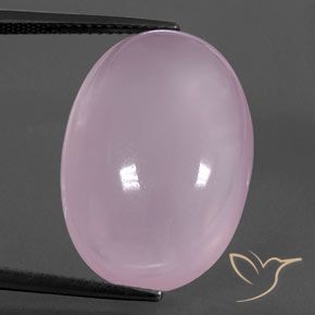 21.56 карата, натуральный Светло-вишнево-розовый Розовый кварц, Овал, Полупрозрачный