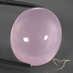 21.48ct Натуральный Светло-розовый Розовый кварц, Овал, Полупрозрачный