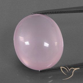 22.00ct Натуральный Светло-розовый Розовый кварц, Овал, Полупрозрачный