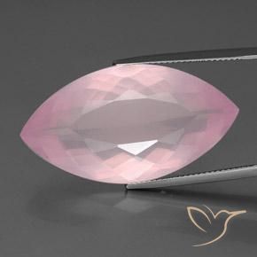34.50ct Натуральный Средне-розово-розовый Розовый кварц, Маркиза, Прозрачный