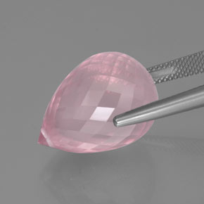 25.35 карата, натуральный Средне-розово-розовый Розовый кварц, Бриолет, Прозрачный