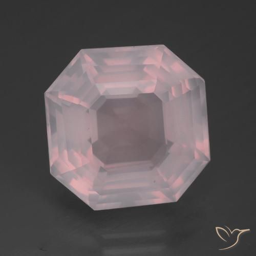 15.10ct Натуральный Средний розовый Розовый кварц, Изумрудная огранка, Прозрачный