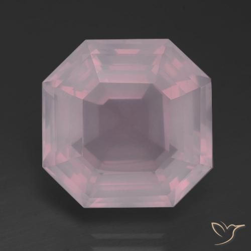 13.14ct Натуральный Средний розовый Розовый кварц, Изумрудная огранка, Прозрачный