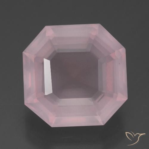 7.43ct Натуральный Средне-розово-розовый Розовый кварц, Изумрудная огранка, Прозрачный