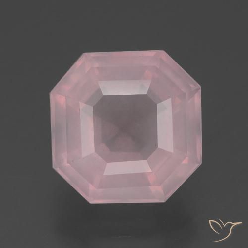 5.41ct Натуральный Оттенки розового Розовый кварц, Изумрудная огранка, Прозрачный