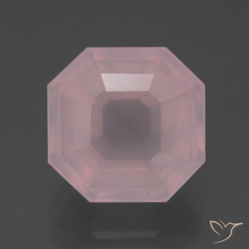 6.76ct Натуральный Средне-розово-розовый Розовый кварц, Изумрудная огранка, Прозрачный