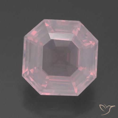 6.10ct Натуральный Светло-розовый разных оттенков Розовый кварц, Изумрудная огранка, Прозрачный