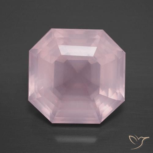 8.75ct Натуральный Светло-розовый Розовый кварц, Изумрудная огранка, Прозрачный