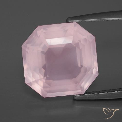 8.20ct Натуральный Светло-розовый разных оттенков Розовый кварц, Изумрудная огранка, Прозрачный