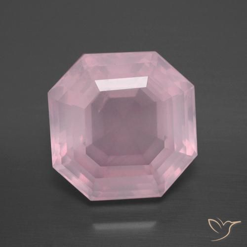 8.87ct Натуральный Средне-розово-розовый Розовый кварц, Изумрудная огранка, Прозрачный