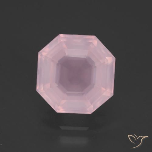 4.12ct Натуральный Оттенки розового Розовый кварц, Изумрудная огранка, Прозрачный