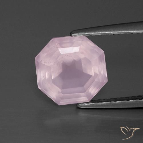 3.71ct Натуральный Светло-розовый Розовый кварц, Изумрудная огранка, Прозрачный