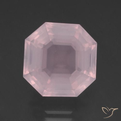 10.27ct Натуральный Светло-розовый Розовый кварц, Изумрудная огранка, Прозрачный