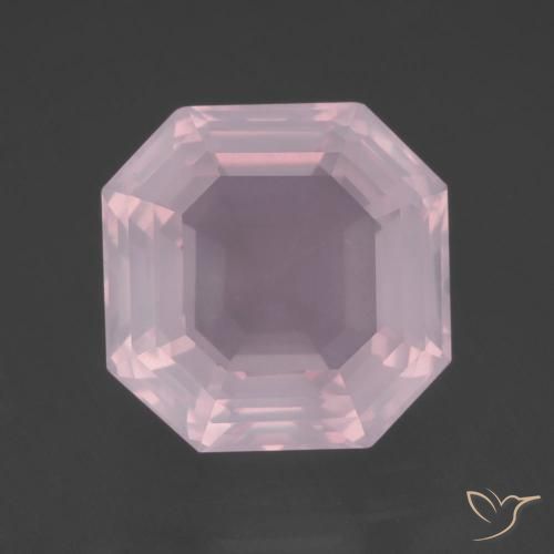 11.75ct Натуральный Светло-розовый Розовый кварц, Изумрудная огранка, Прозрачный