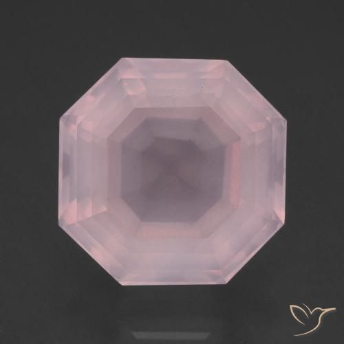12.66ct Натуральный Оттенки розового Розовый кварц, Изумрудная огранка, Прозрачный