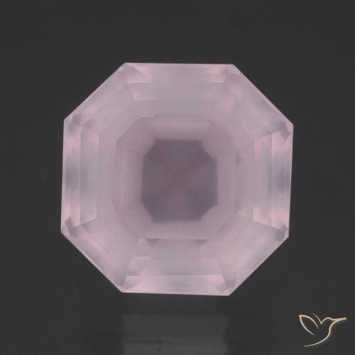 14.01ct Натуральный Светло-розовый Розовый кварц, Изумрудная огранка, Прозрачный