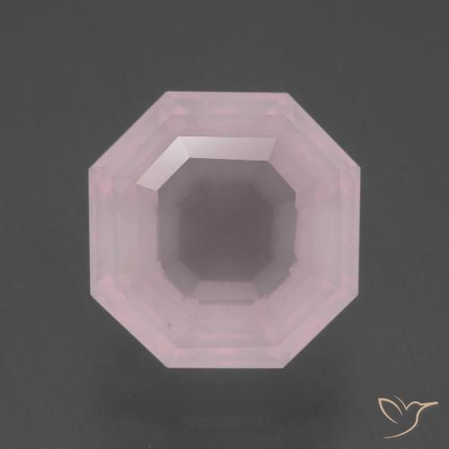 4.32ct Натуральный Светло-розовый разных оттенков Розовый кварц, Изумрудная огранка, Прозрачный