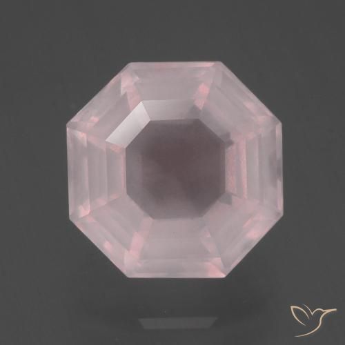4.23ct Натуральный Светло-розовый разных оттенков Розовый кварц, Изумрудная огранка, Прозрачный