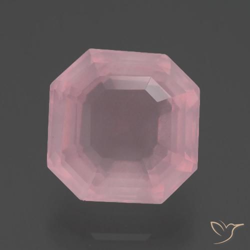 4.22ct Натуральный Средне-розово-розовый Розовый кварц, Изумрудная огранка, Прозрачный