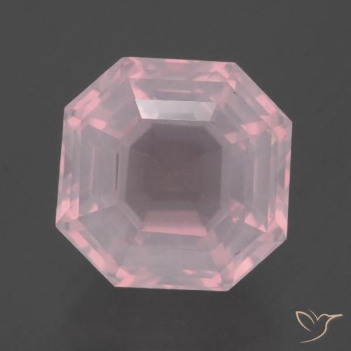 6.97ct Натуральный Средне-розово-розовый Розовый кварц, Изумрудная огранка, Прозрачный