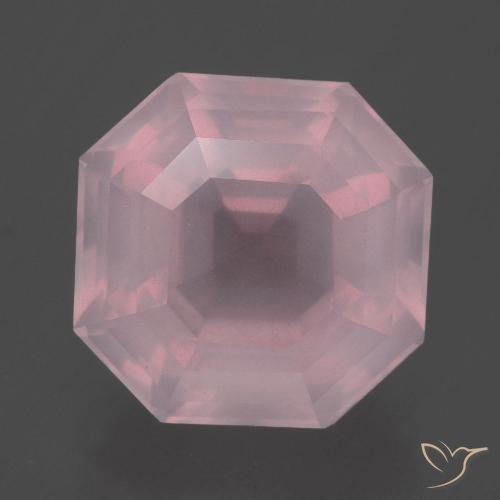 8.36ct Натуральный Оттенки розового Розовый кварц, Изумрудная огранка, Прозрачный