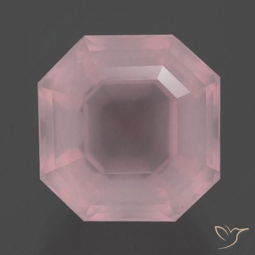 9.53ct Натуральный Оттенки розового Розовый кварц, Изумрудная огранка, Прозрачный