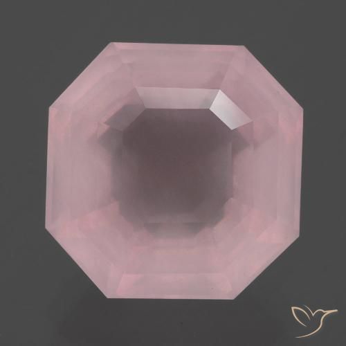 9.49ct Натуральный Средне-розово-розовый Розовый кварц, Изумрудная огранка, Прозрачный