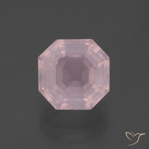 3.21ct Натуральный Оттенки розового Розовый кварц, Изумрудная огранка, Прозрачный