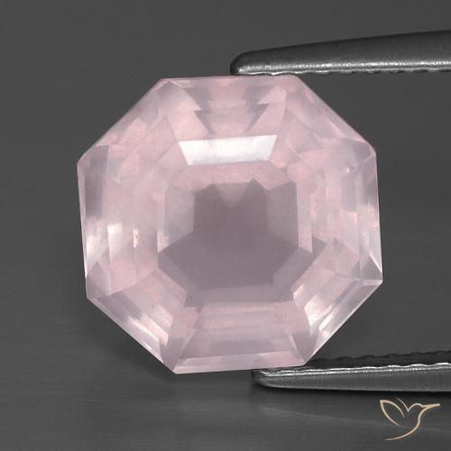5.01ct Натуральный Светло-розовый разных оттенков Розовый кварц, Изумрудная огранка, Прозрачный