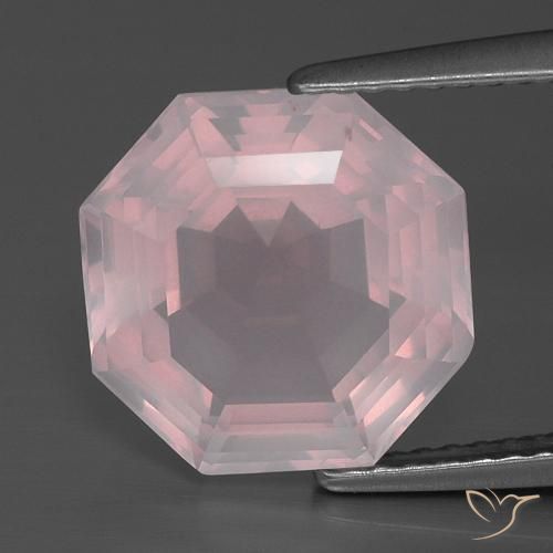 5.35ct Натуральный Очень светло-розовый Розовый кварц, Изумрудная огранка, Прозрачный