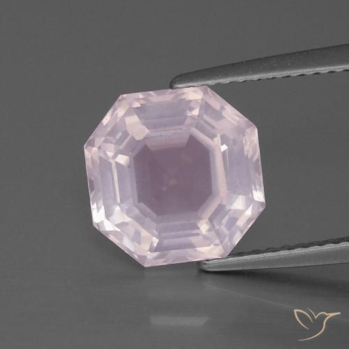 4.25ct Натуральный Светло-розовый разных оттенков Розовый кварц, Изумрудная огранка, Прозрачный