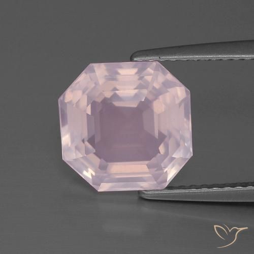 4.25ct Натуральный Светло-розовый разных оттенков Розовый кварц, Изумрудная огранка, Прозрачный