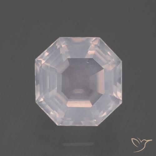 3.05ct Натуральный Очень светло-розовый Розовый кварц, Изумрудная огранка, Прозрачный