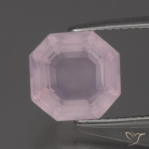 3.57ct Натуральный Светло-розовый Розовый кварц, Изумрудная огранка, Прозрачный