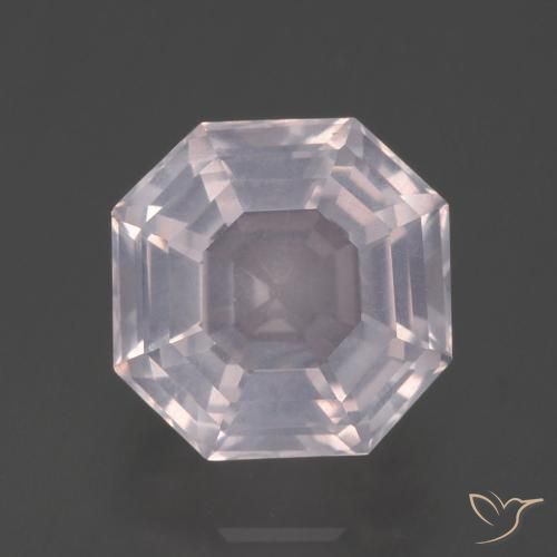 3.64ct Натуральный Очень светло-розовый Розовый кварц, Изумрудная огранка, Прозрачный