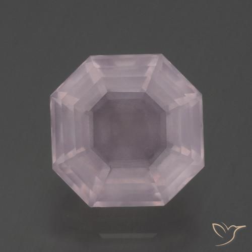 3.29ct Натуральный Светло-розовый Розовый кварц, Изумрудная огранка, Прозрачный