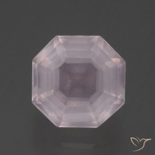3.32ct Натуральный Светло-розовый разных оттенков Розовый кварц, Изумрудная огранка, Прозрачный