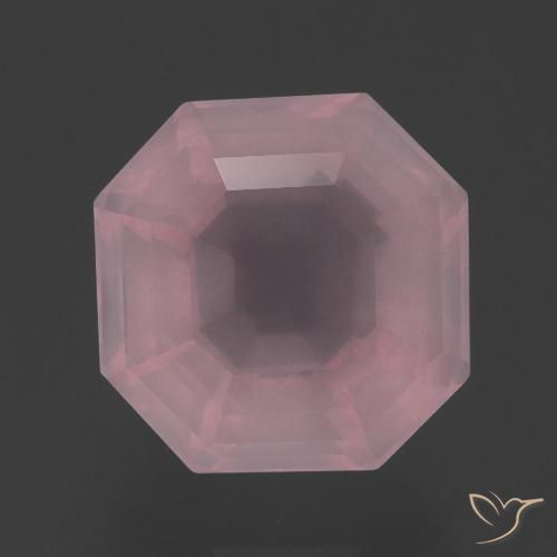 5.18ct Натуральный Средне-розово-розовый Розовый кварц, Изумрудная огранка, Прозрачный