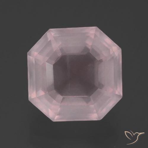 5.88ct Натуральный Светло-розовый Розовый кварц, Изумрудная огранка, Прозрачный