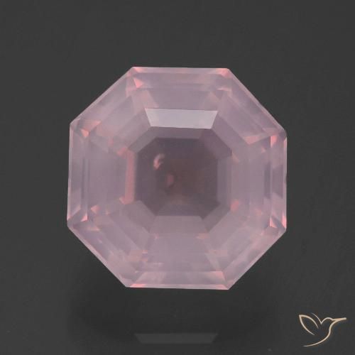 5.64ct Натуральный Средне-розово-розовый Розовый кварц, Изумрудная огранка, Прозрачный