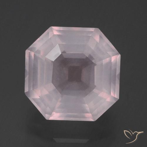 5.92ct Натуральный Светло-розовый разных оттенков Розовый кварц, Изумрудная огранка, Прозрачный