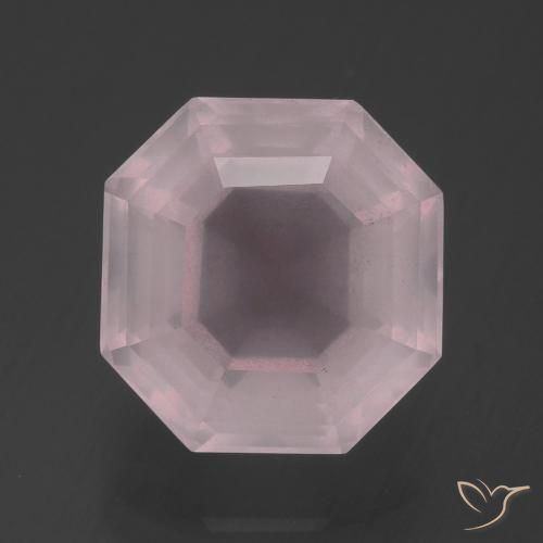 5.94ct Натуральный Светло-розовый разных оттенков Розовый кварц, Изумрудная огранка, Прозрачный