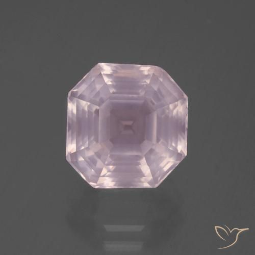 5.87ct Натуральный Светло-розовый Розовый кварц, Изумрудная огранка, Прозрачный