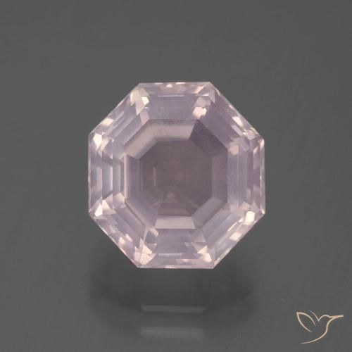5.71ct Натуральный Светло-розовый разных оттенков Розовый кварц, Изумрудная огранка, Прозрачный