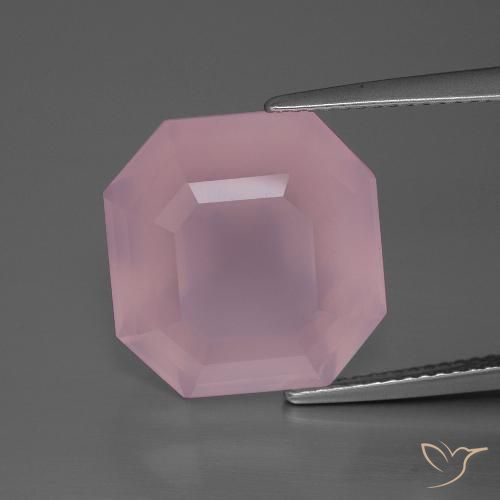 13.20ct Натуральный Средне-розово-розовый Розовый кварц, Изумрудная огранка, Прозрачный