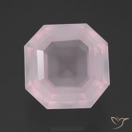 13.75ct Натуральный Светло-розовый Розовый кварц, Изумрудная огранка, Прозрачный