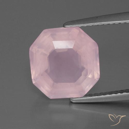 4.35ct Натуральный Средне-розово-розовый Розовый кварц, Изумрудная огранка, Прозрачный